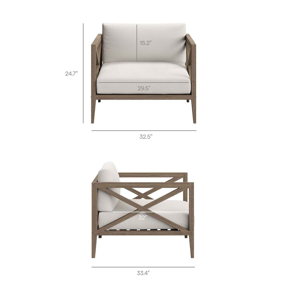 Northlake 5-Piece Outdoor Patio Teak Wood Furniture Set