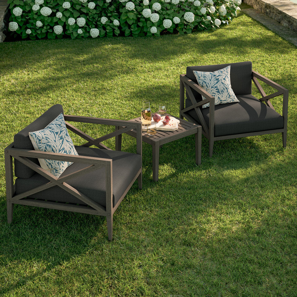 Northlake 3-Piece Outdoor Patio Teak Wood Furniture Set with Armchair and Side Table by Modway
