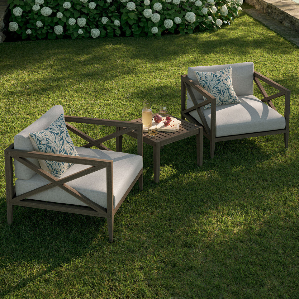 Northlake 3-Piece Outdoor Patio Teak Wood Furniture Set with Armchair and Side Table by Modway