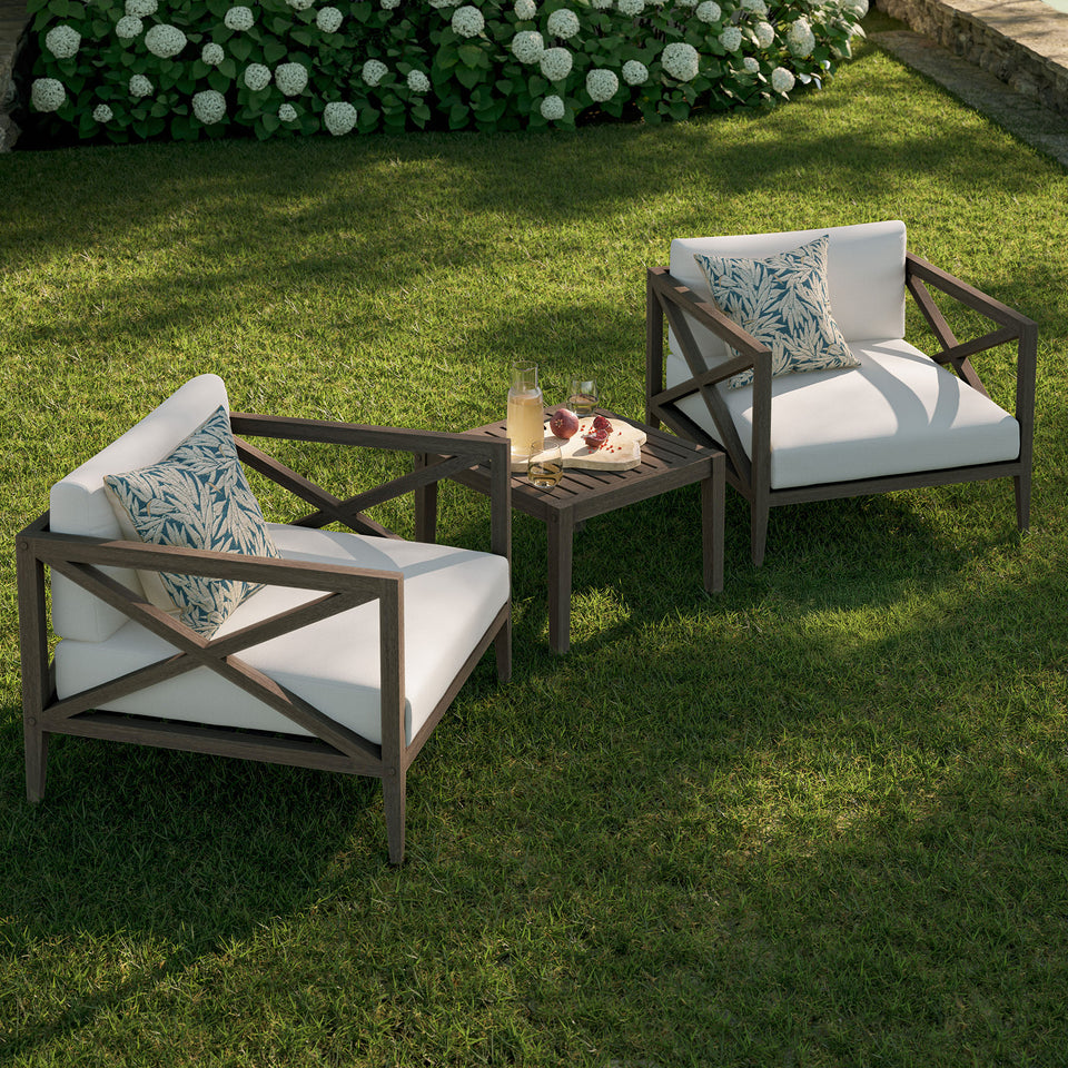 Northlake 3-Piece Outdoor Patio Teak Wood Furniture Set with Armchair and Side Table by Modway