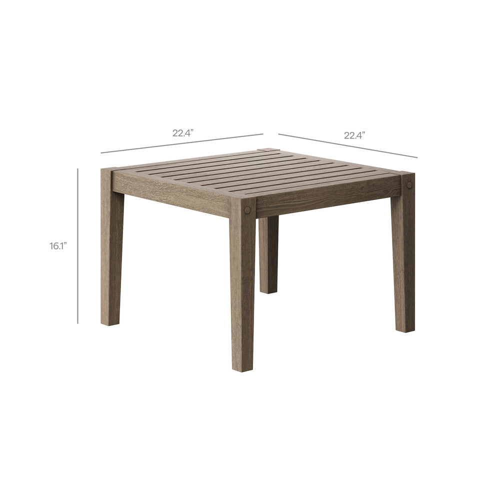 Northlake 3-Piece Outdoor Patio Teak Wood Furniture Set with Armchair and Side Table by Modway