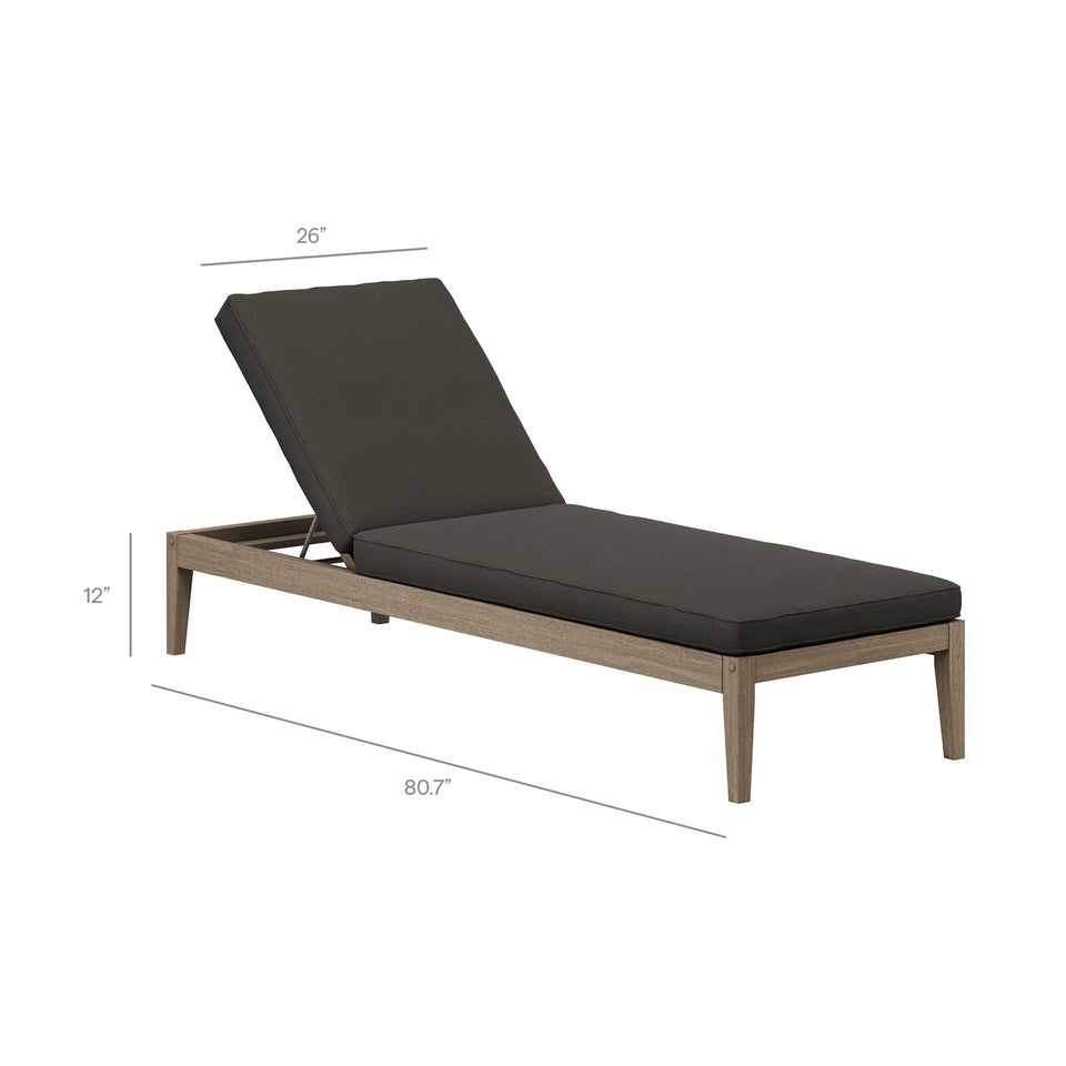 Northlake 3-Piece Outdoor Patio Teak Wood Furniture Set with Chaise Lounges and Side Table by Modway