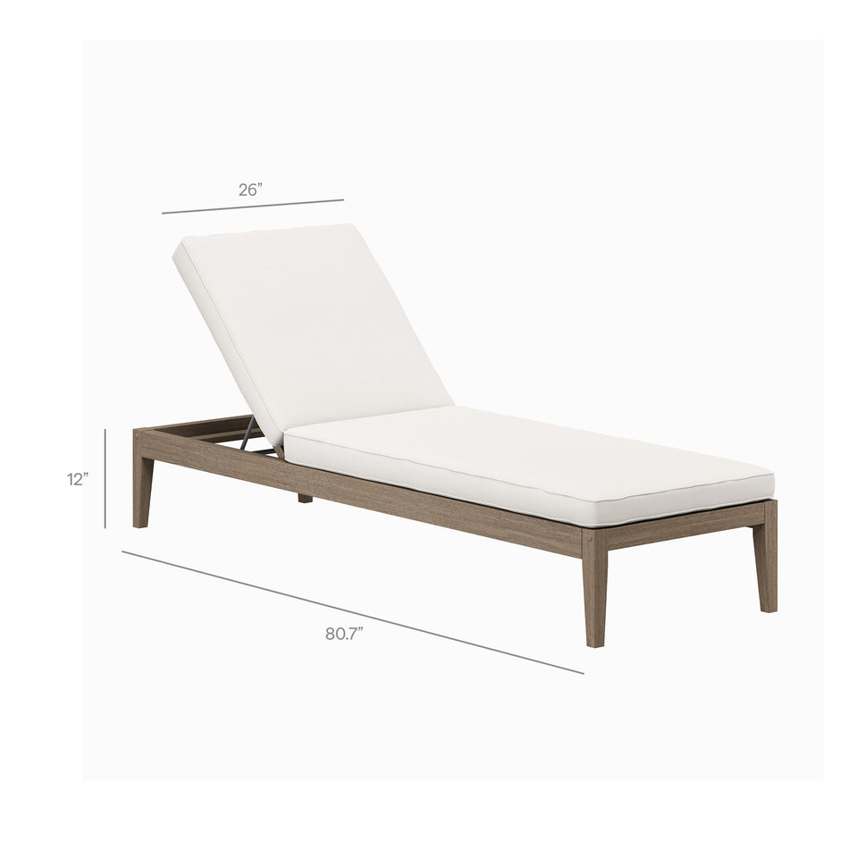 Northlake 3-Piece Outdoor Patio Teak Wood Furniture Set with Chaise Lounges and Side Table by Modway