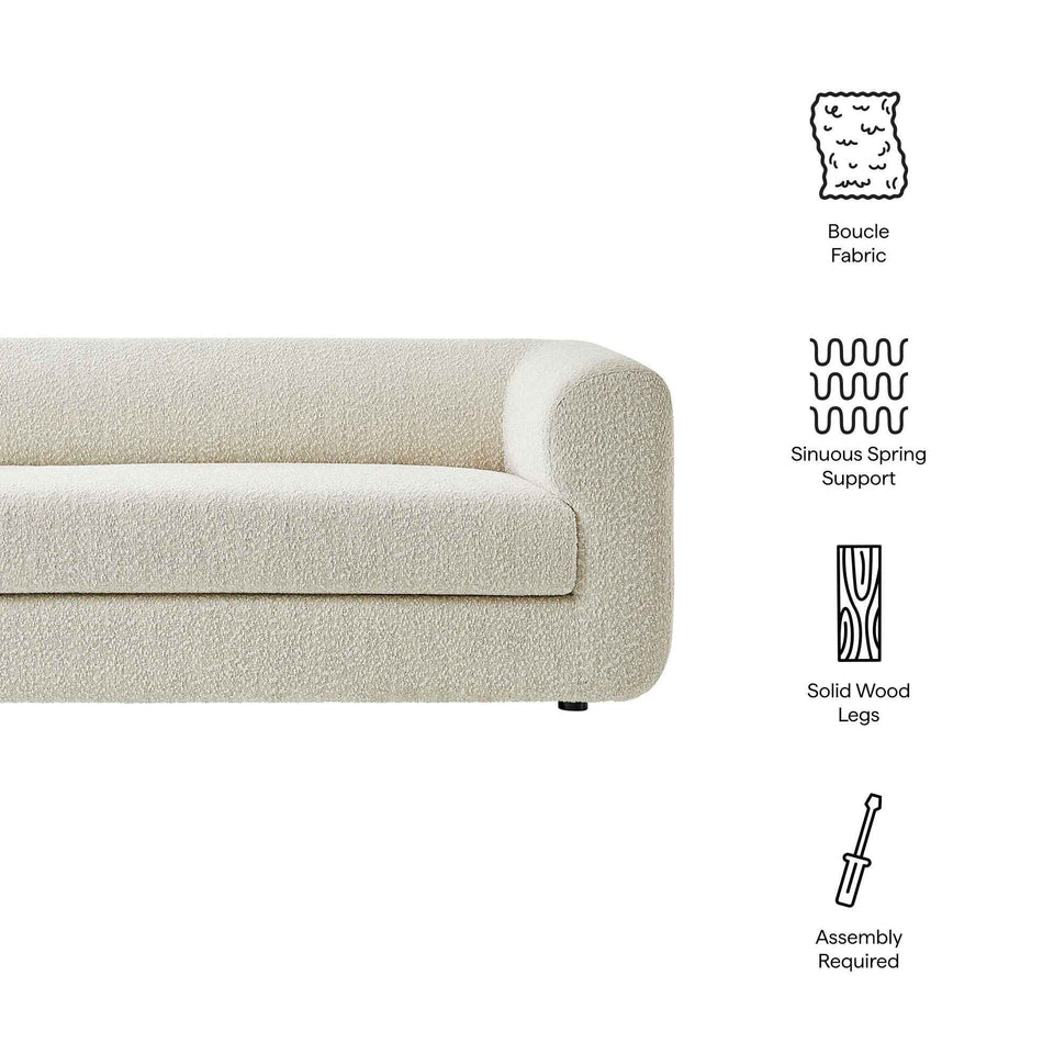 Leif 89" Boucle Upholstered Sofa by Modway