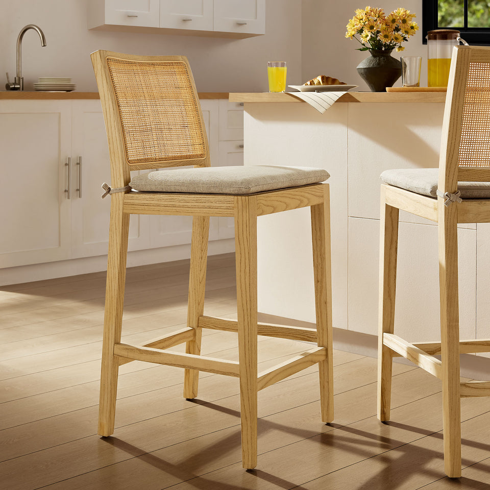 Ovard Wood and Rattan Counter Stool by Modway