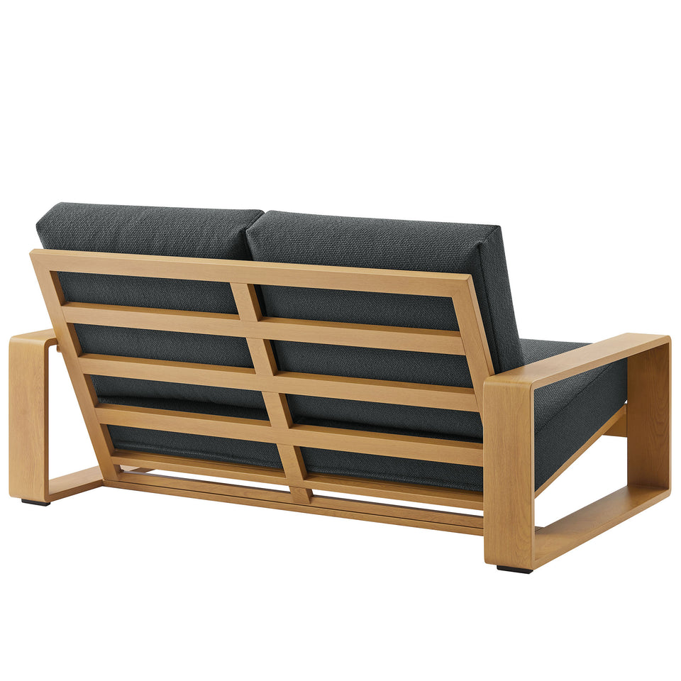 Lirienne Outdoor Patio Aluminum Faux Wood Loveseat by Modway