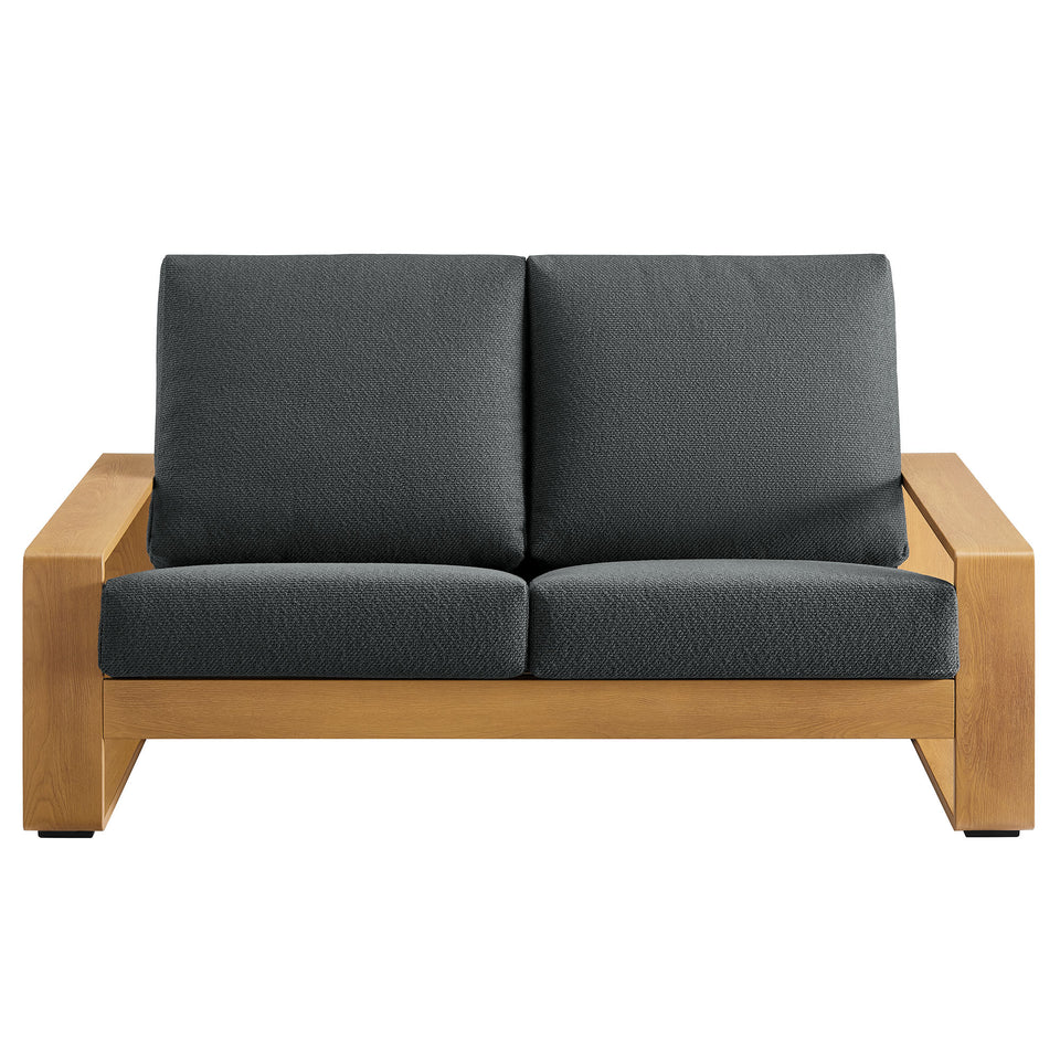 Lirienne Outdoor Patio Aluminum Faux Wood Loveseat by Modway