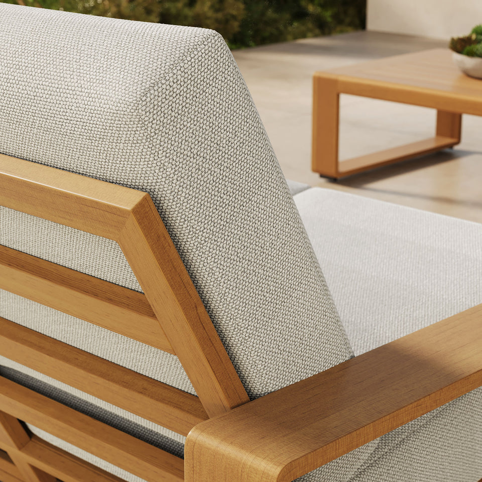 Lirienne Outdoor Patio Aluminum Faux Wood Loveseat by Modway