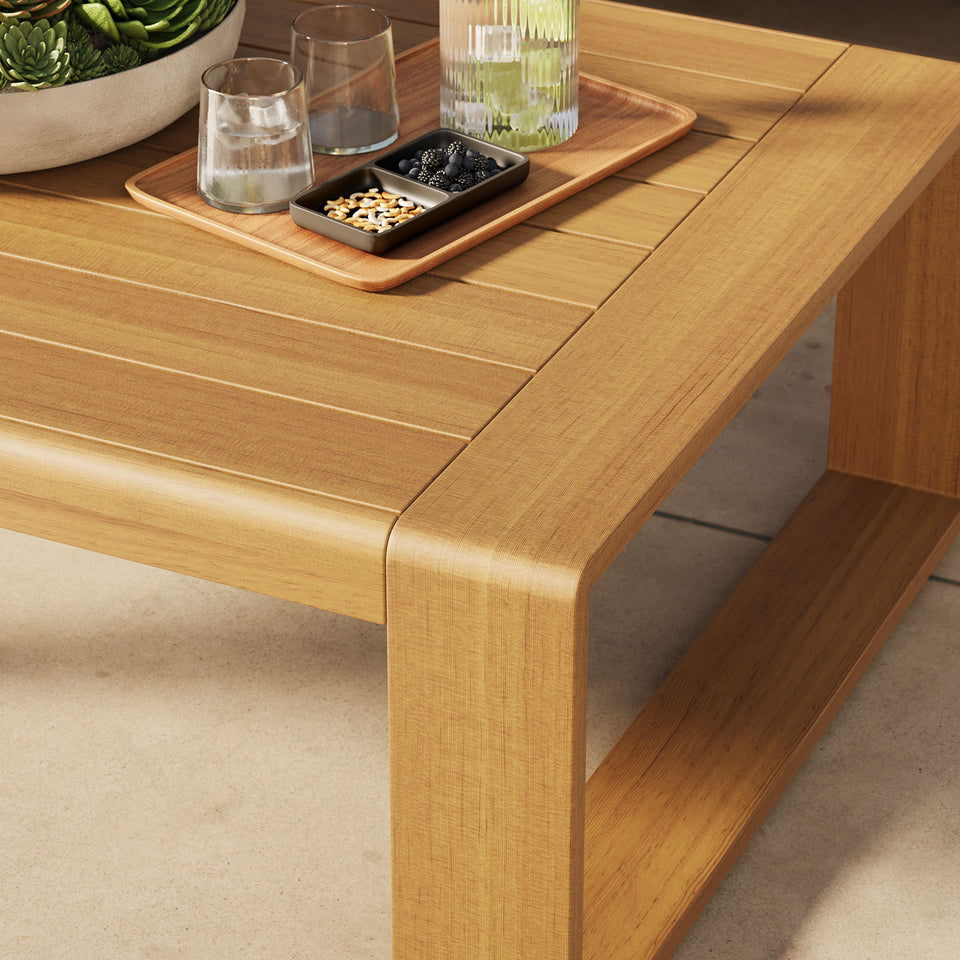 Lirienne Outdoor Patio Aluminum Faux Wood Coffee Table by Modway