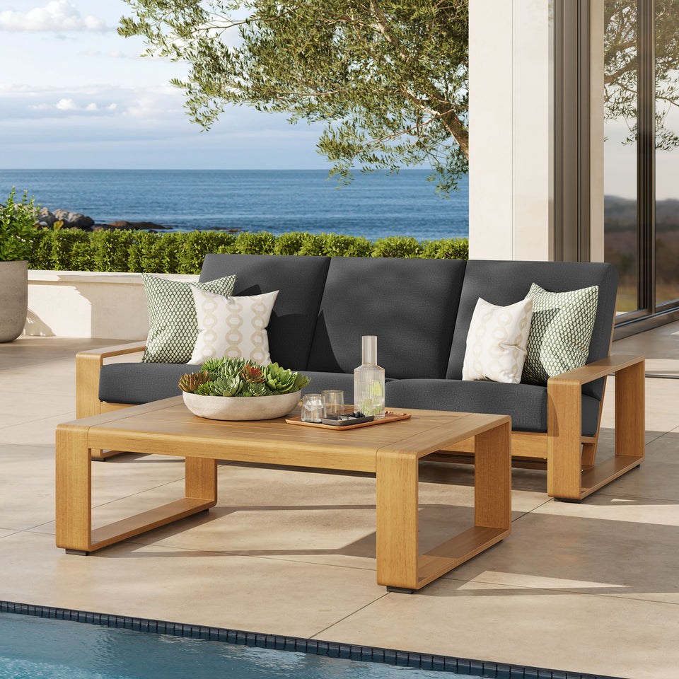 Lirienne 2-Piece Outdoor Patio Aluminum Faux Wood Furniture Set by Modway
