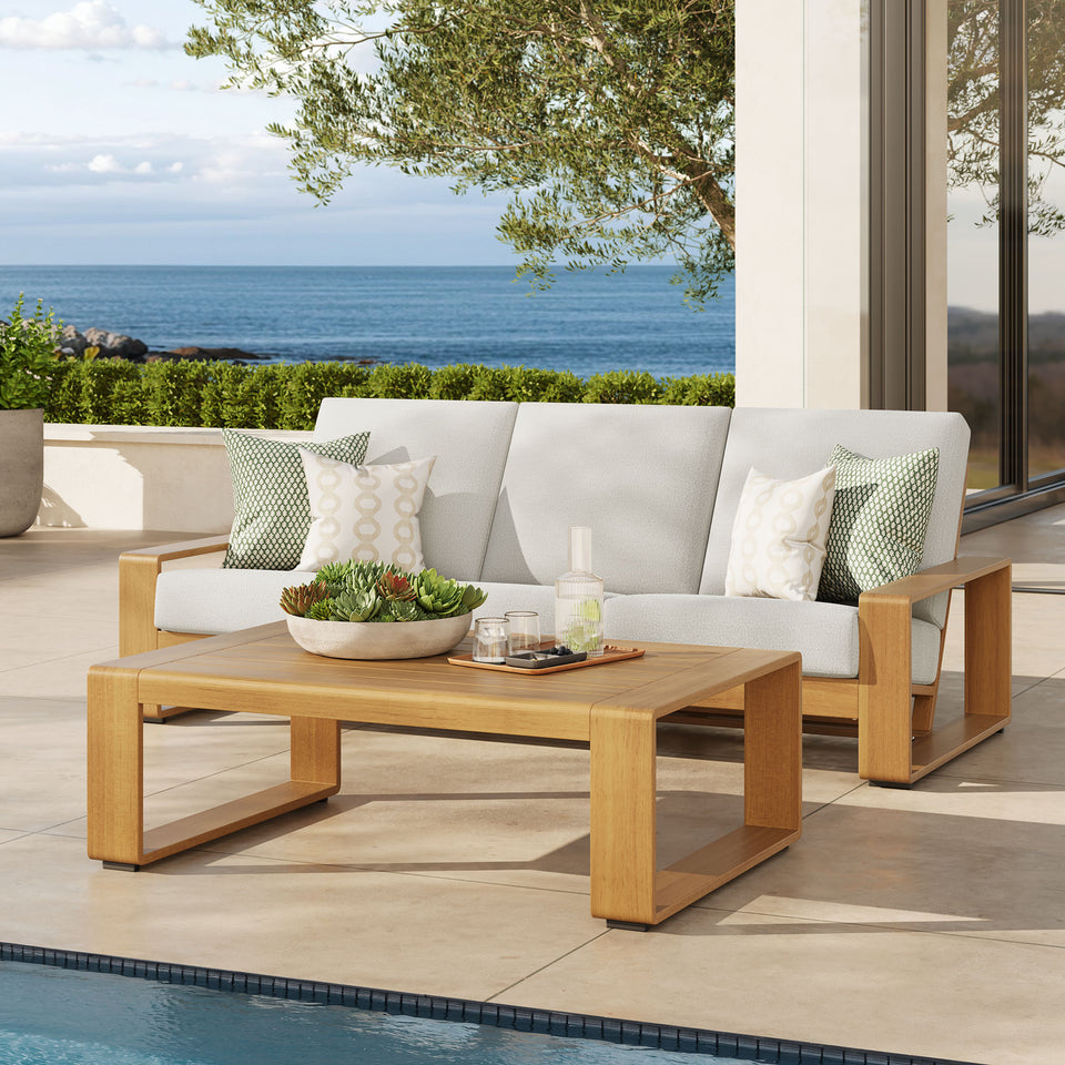 Lirienne 2-Piece Outdoor Patio Aluminum Faux Wood Furniture Set by Modway