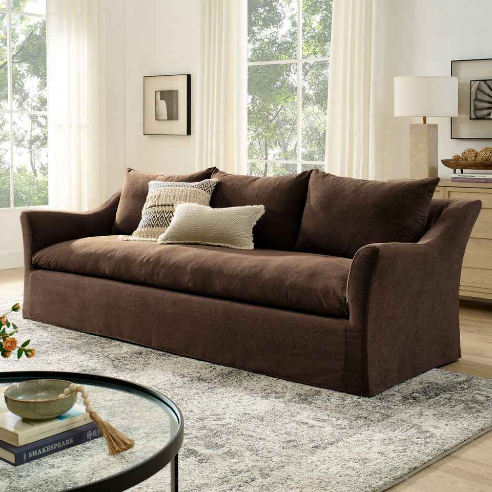 Somerset 92" Linen Blend Slipcovered Sofa by Modway