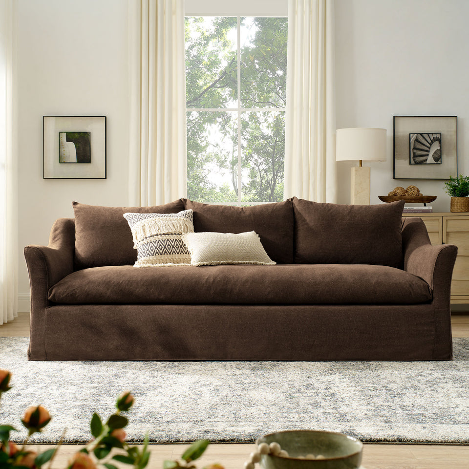 Somerset 92" Linen Blend Slipcovered Sofa by Modway