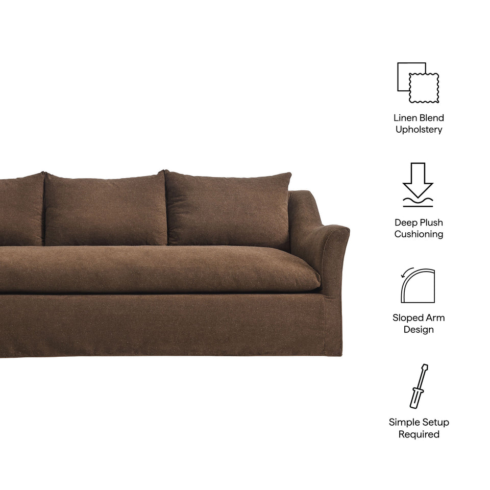 Somerset 92" Linen Blend Slipcovered Sofa by Modway