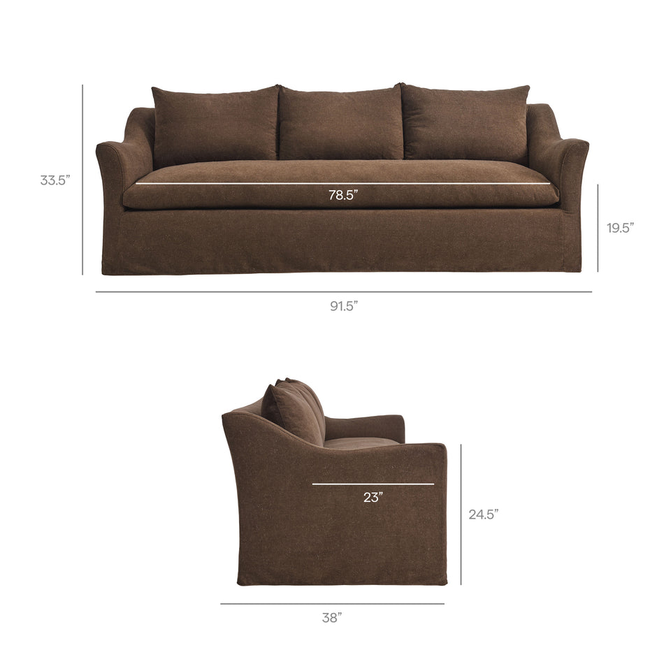 Somerset 92" Linen Blend Slipcovered Sofa by Modway