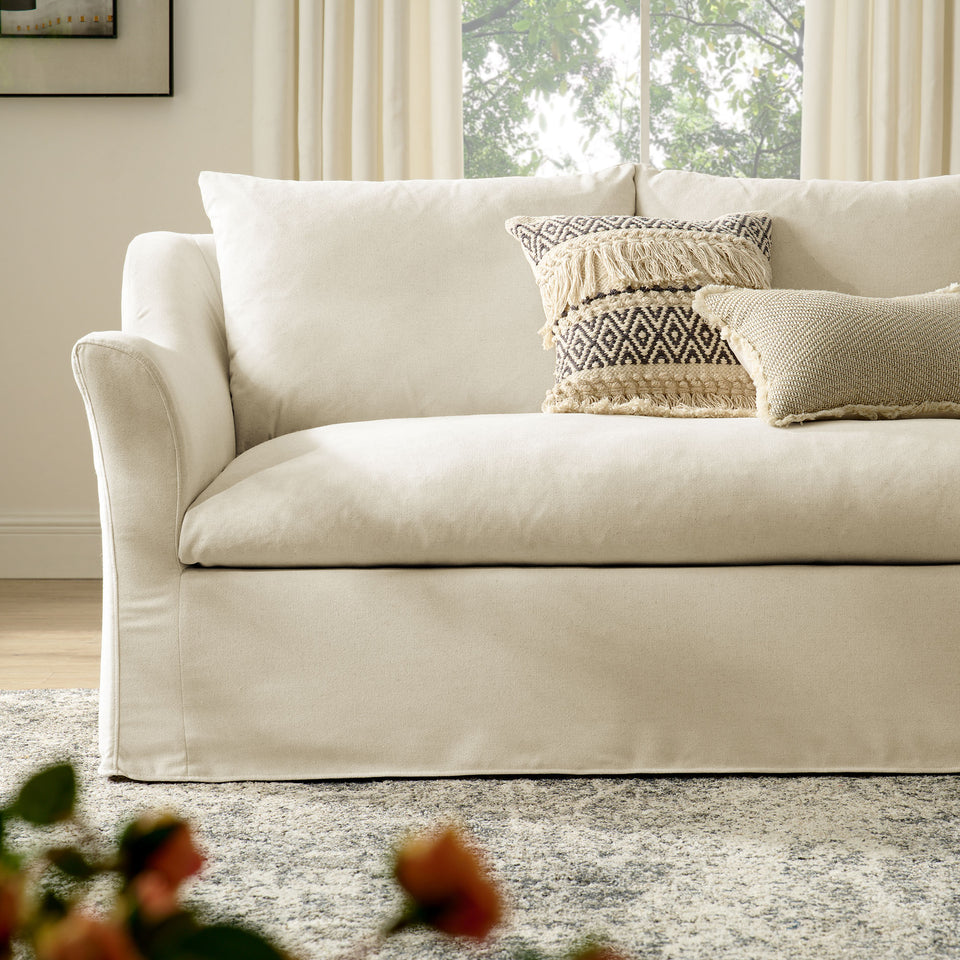 Somerset 92" Linen Blend Slipcovered Sofa by Modway