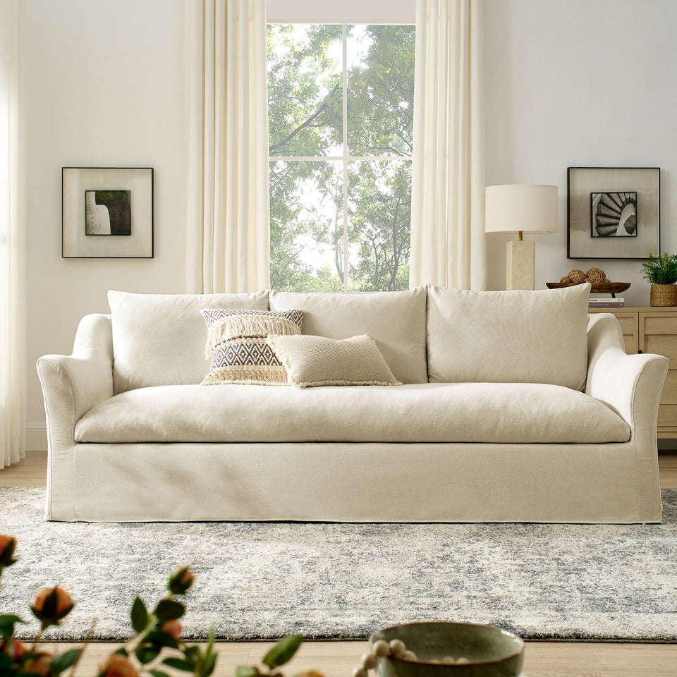 Somerset 92" Linen Blend Slipcovered Sofa by Modway