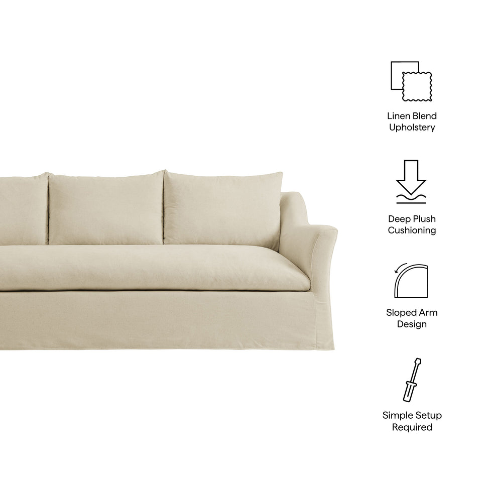 Somerset 92" Linen Blend Slipcovered Sofa by Modway