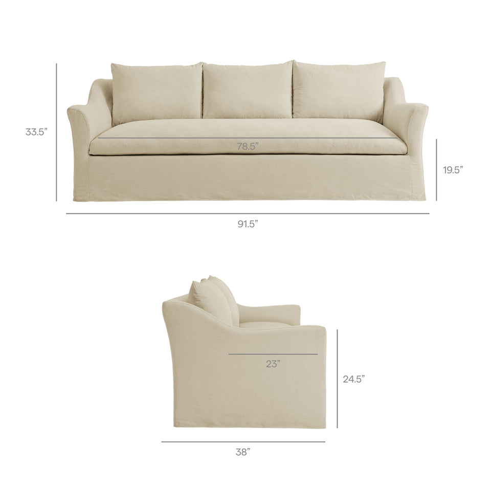 Somerset 92" Linen Blend Slipcovered Sofa by Modway