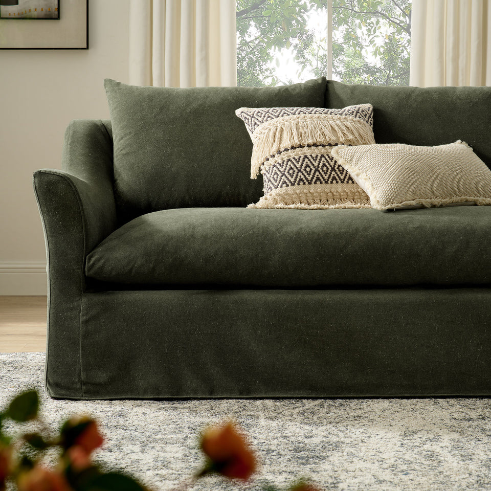 Somerset 92" Linen Blend Slipcovered Sofa by Modway