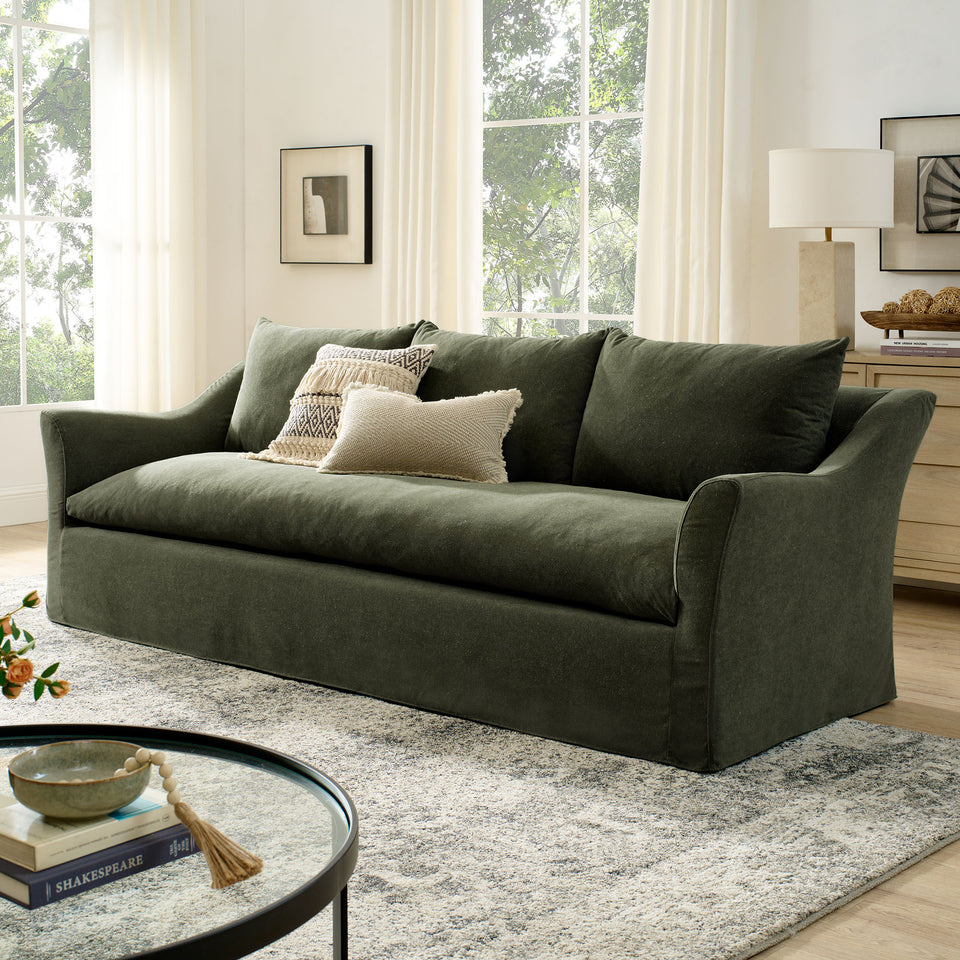 Somerset 92" Linen Blend Slipcovered Sofa by Modway