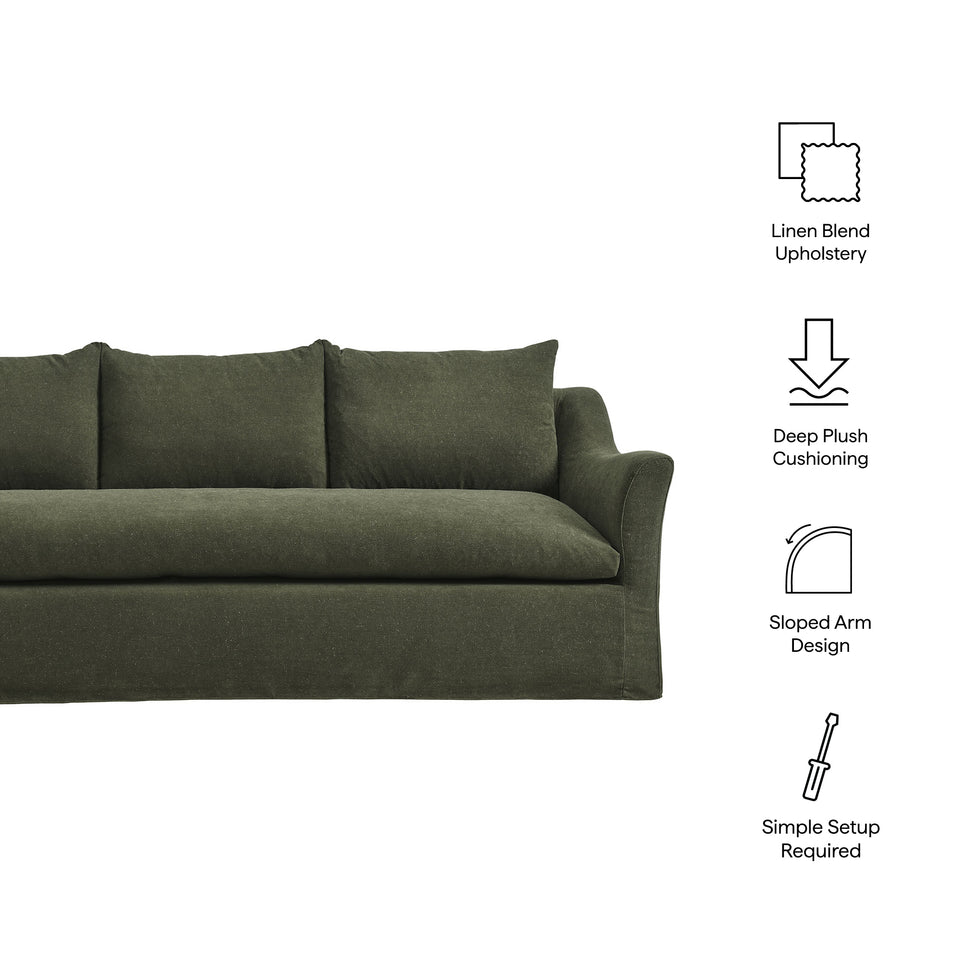 Somerset 92" Linen Blend Slipcovered Sofa by Modway