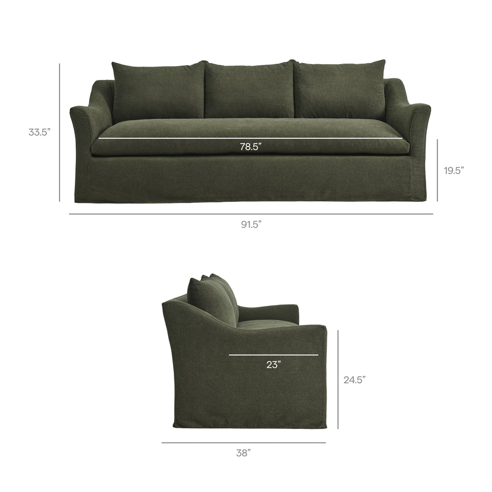 Somerset 92" Linen Blend Slipcovered Sofa by Modway