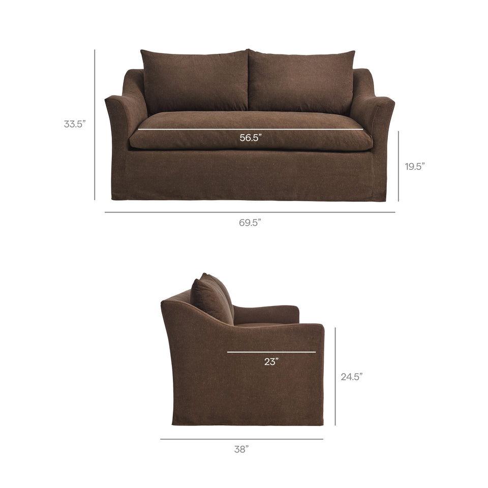 Somerset 70" Linen Blend Slipcovered Loveseat by Modway