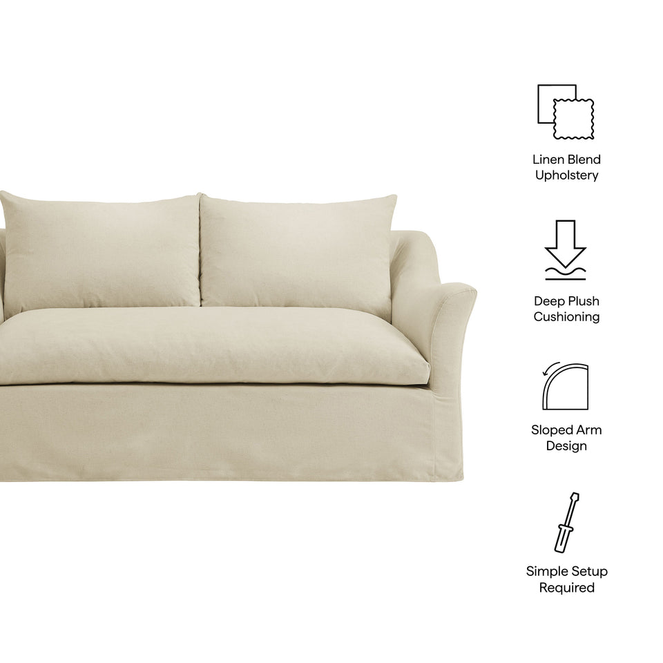 Somerset 70" Linen Blend Slipcovered Loveseat by Modway
