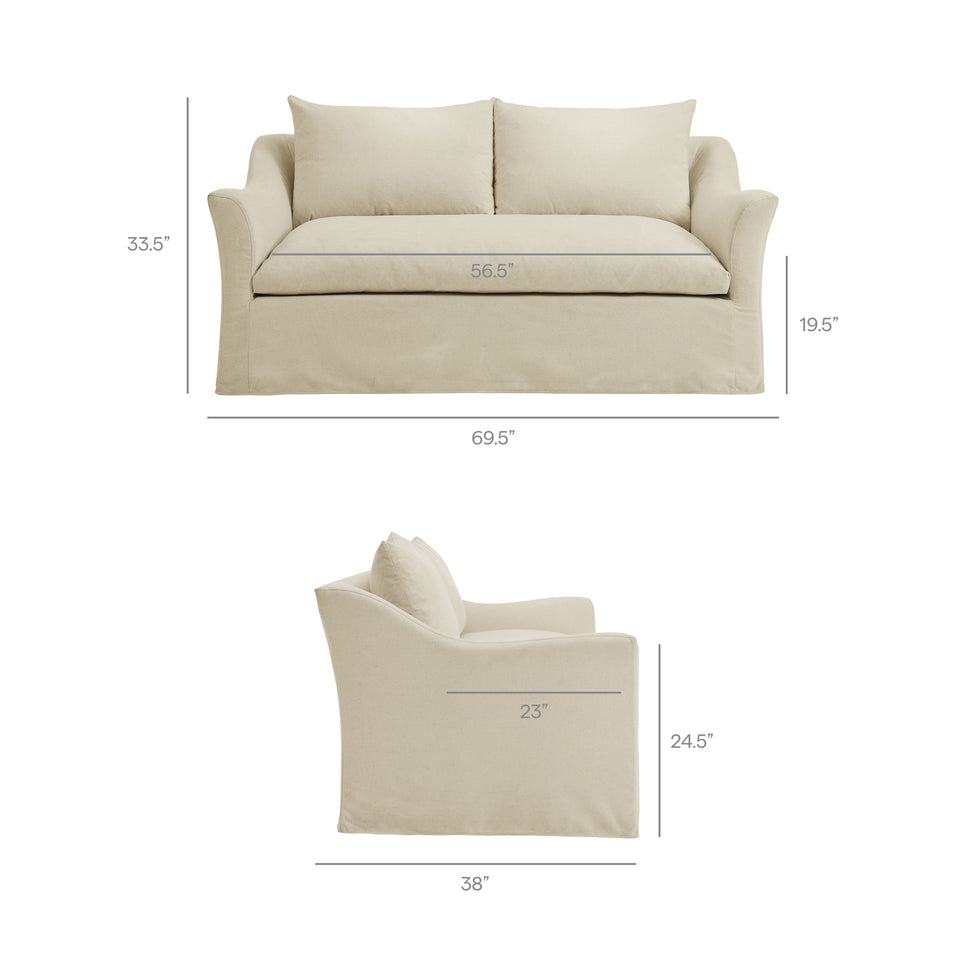 Somerset 70" Linen Blend Slipcovered Loveseat by Modway