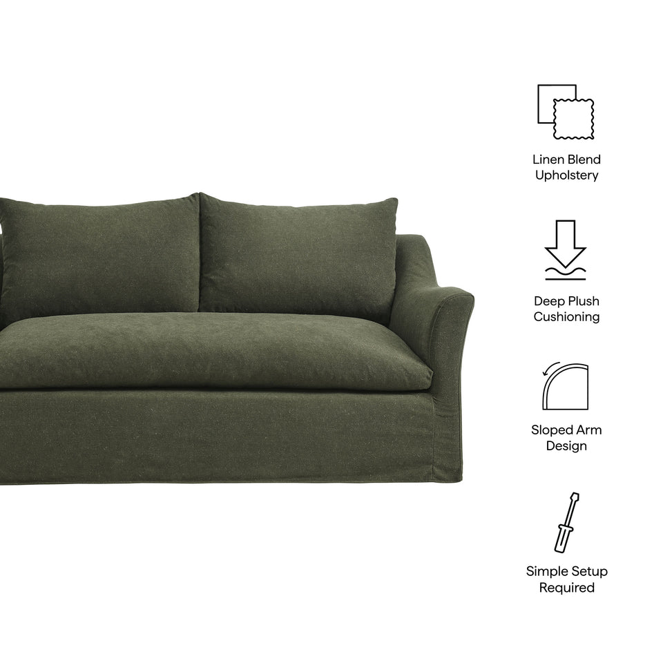 Somerset 70" Linen Blend Slipcovered Loveseat by Modway