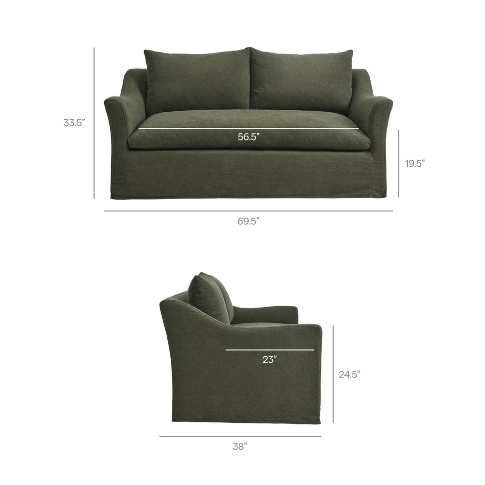 Somerset 70" Linen Blend Slipcovered Loveseat by Modway