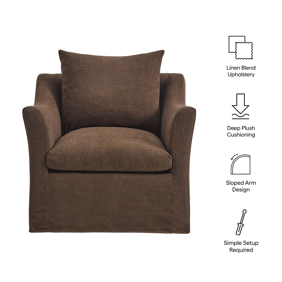 Somerset Linen Blend Slipcovered Armchair by Modway