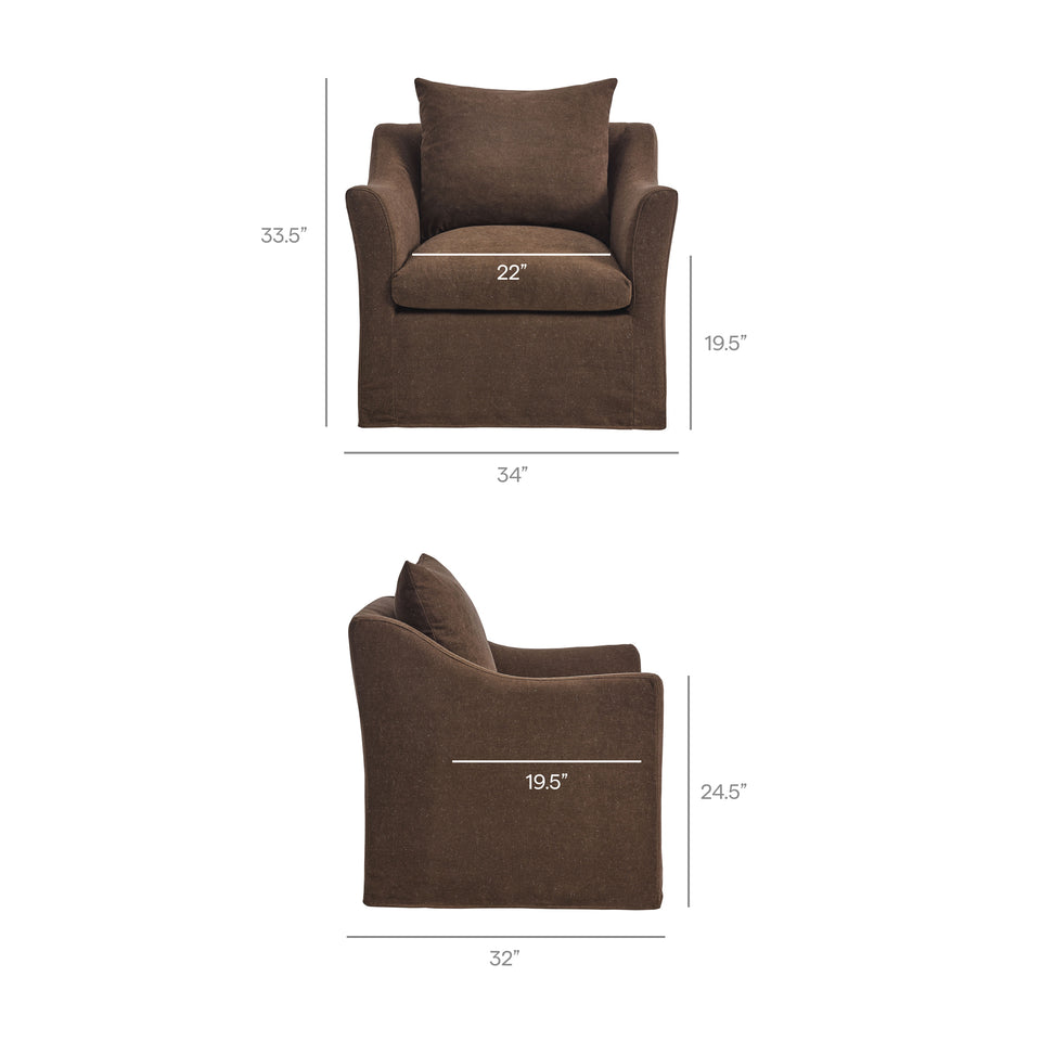 Somerset Linen Blend Slipcovered Armchair by Modway
