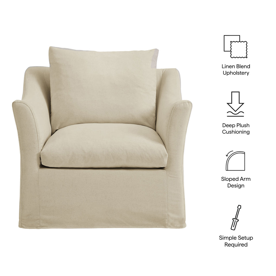Somerset Linen Blend Slipcovered Armchair by Modway