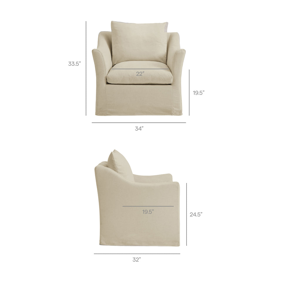 Somerset Linen Blend Slipcovered Armchair by Modway