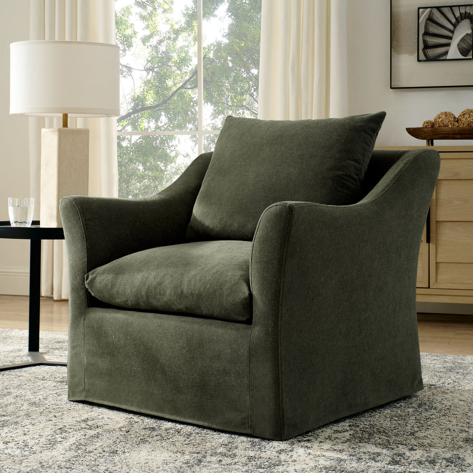 Somerset Linen Blend Slipcovered Armchair by Modway