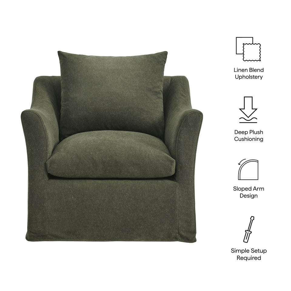 Somerset Linen Blend Slipcovered Armchair by Modway