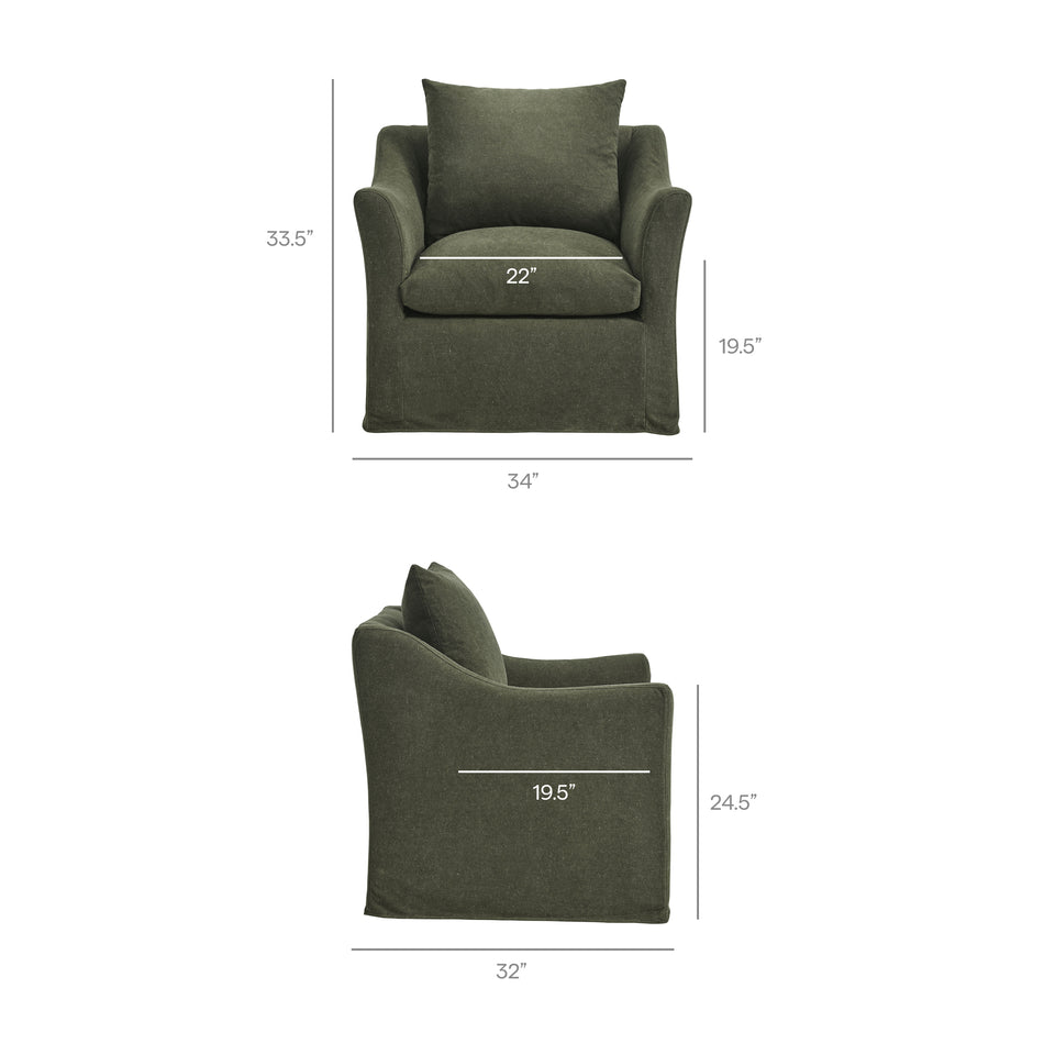 Somerset Linen Blend Slipcovered Armchair by Modway