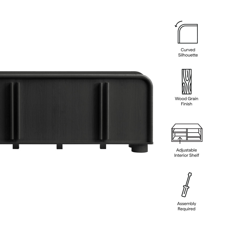 Bellamy Curved 4-Door Sideboard Cabinet by Modway
