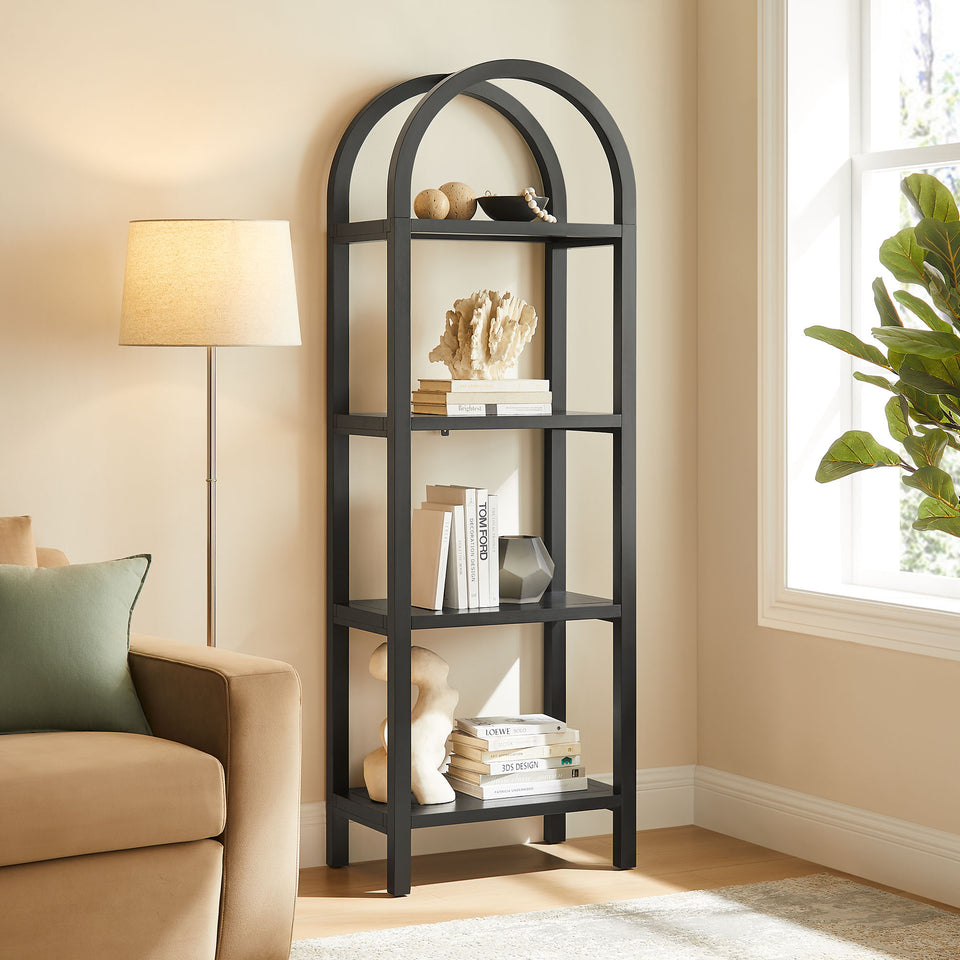 Vexley 72 Inch Tall Narrow Arched Bookshelf by Modway