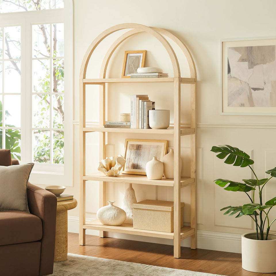 Vexley 72 Inch Large Arched Bookshelf by Modway