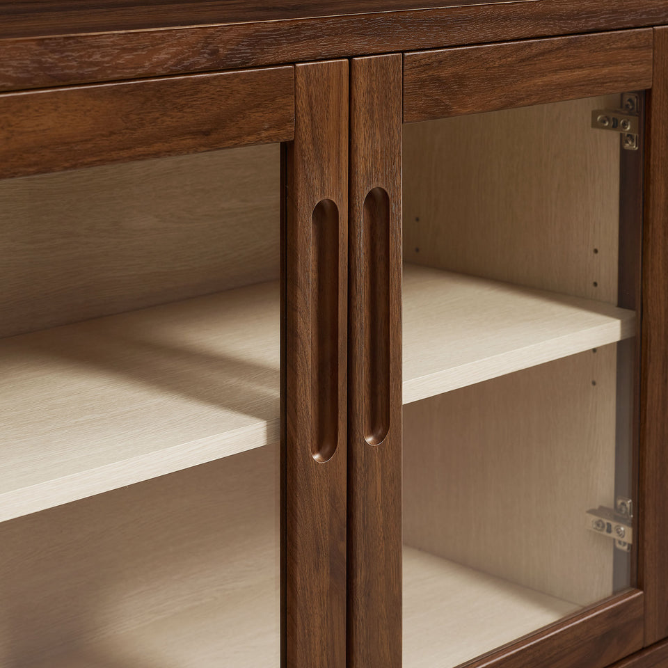 Nell 72" Glass Door Sideboard Storage Display Cabinet by Modway