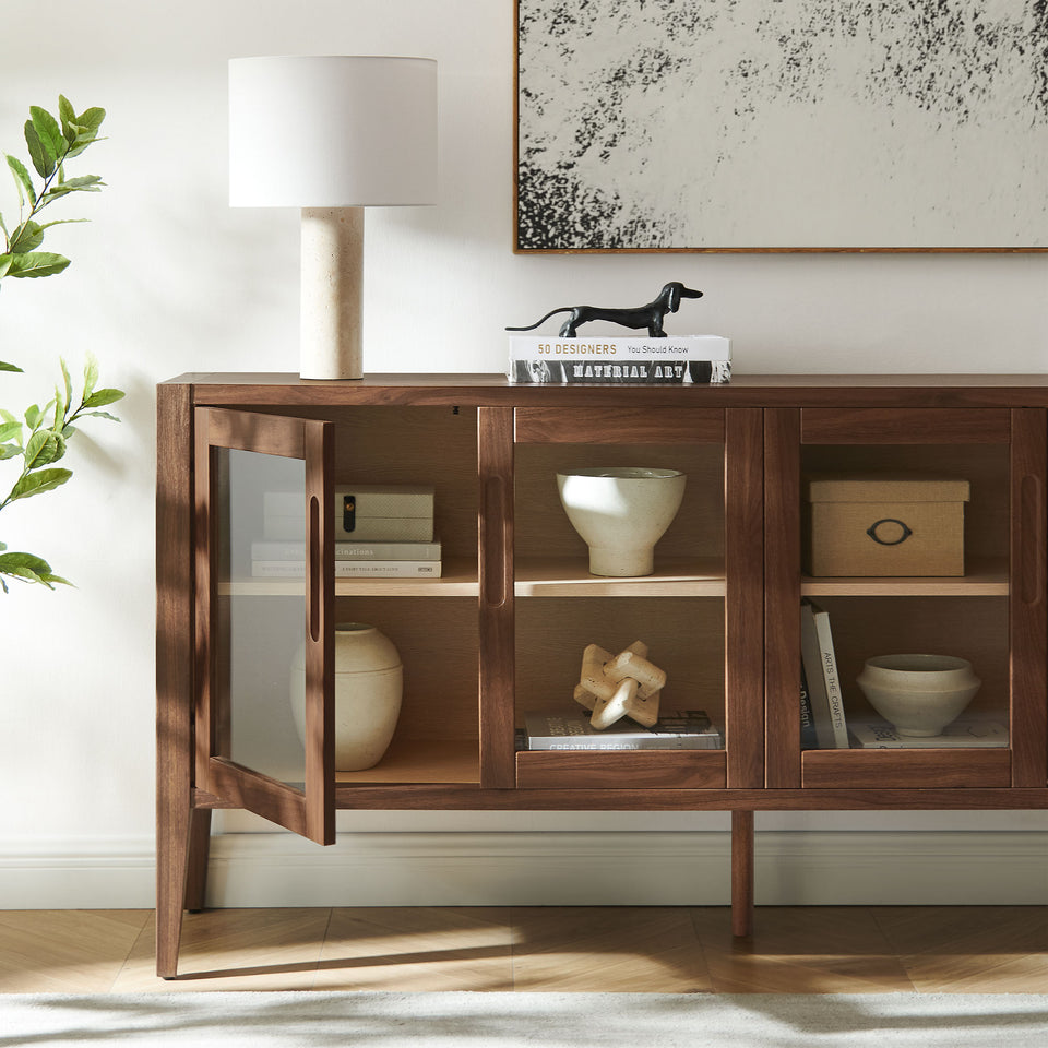 Nell 72" Glass Door Sideboard Storage Display Cabinet by Modway
