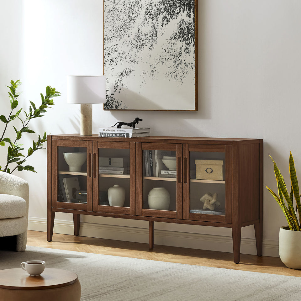 Nell 72" Glass Door Sideboard Storage Display Cabinet by Modway