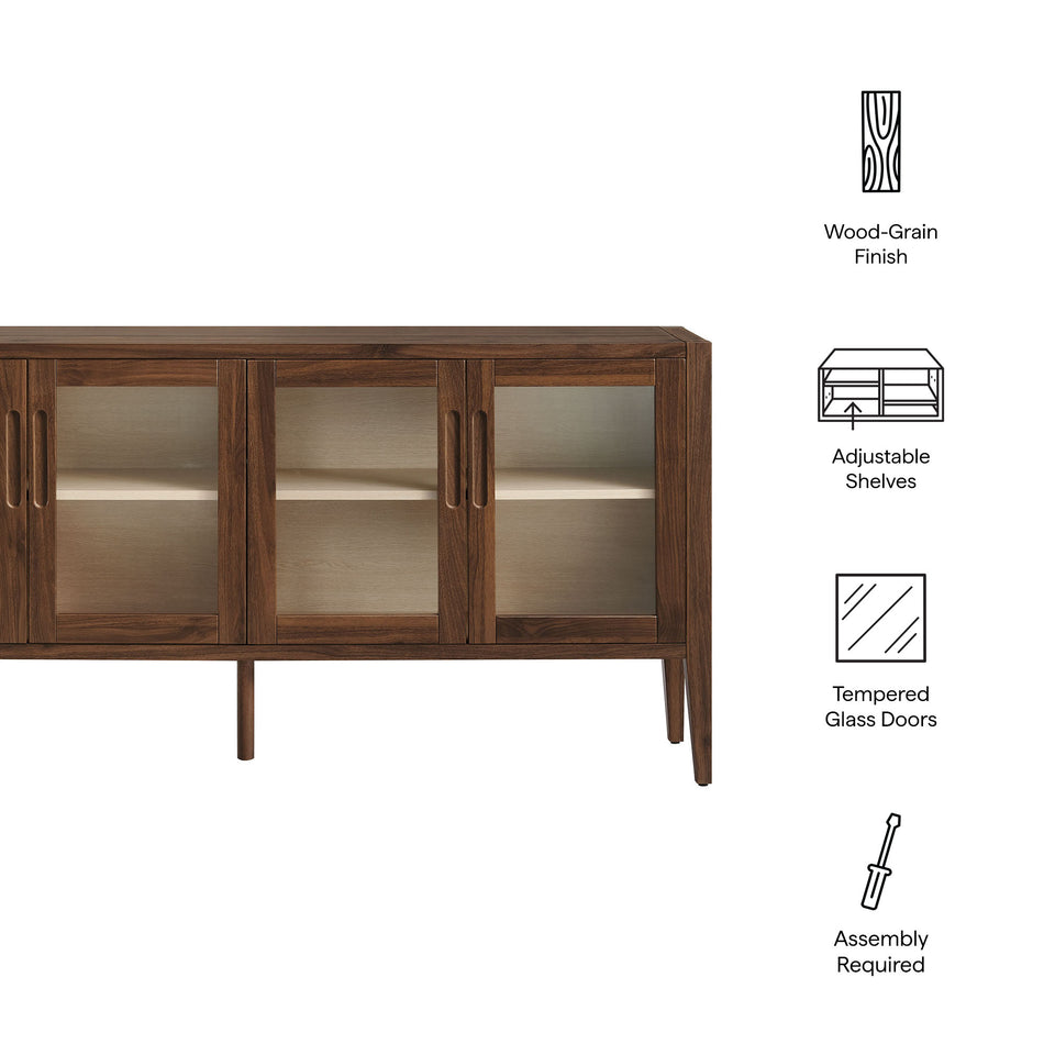 Nell 72" Glass Door Sideboard Storage Display Cabinet by Modway