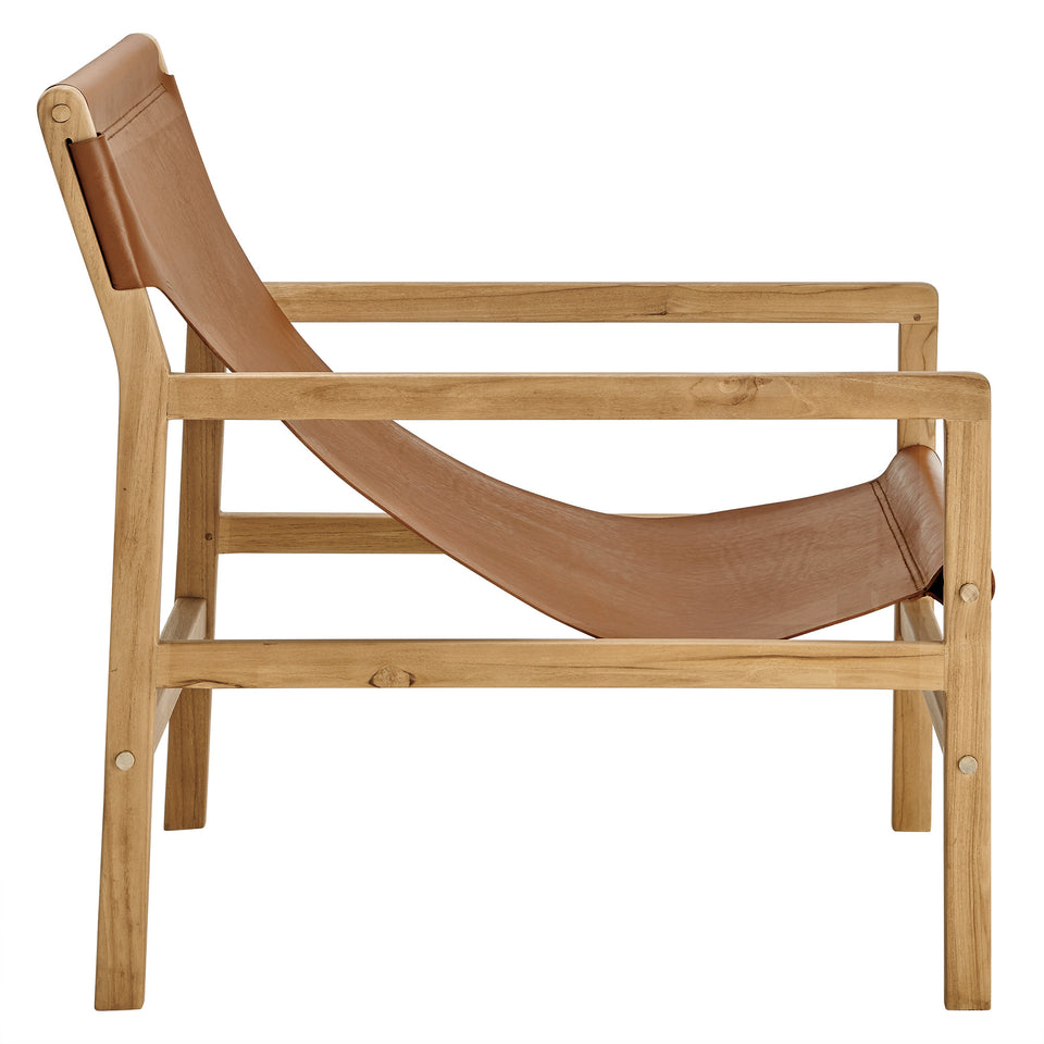 Sonora Leather Sling Chair by Modway