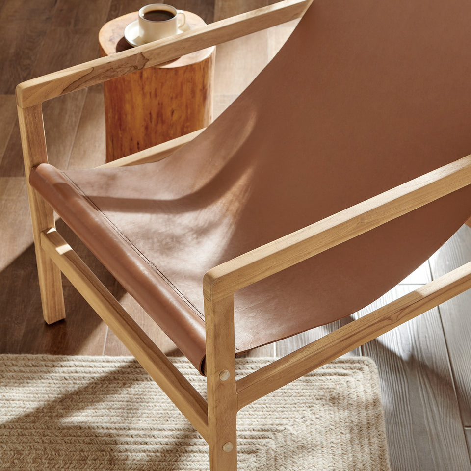 Sonora Leather Sling Chair by Modway