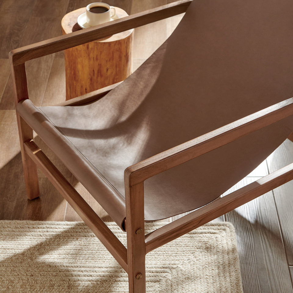 Sonora Leather Sling Chair by Modway