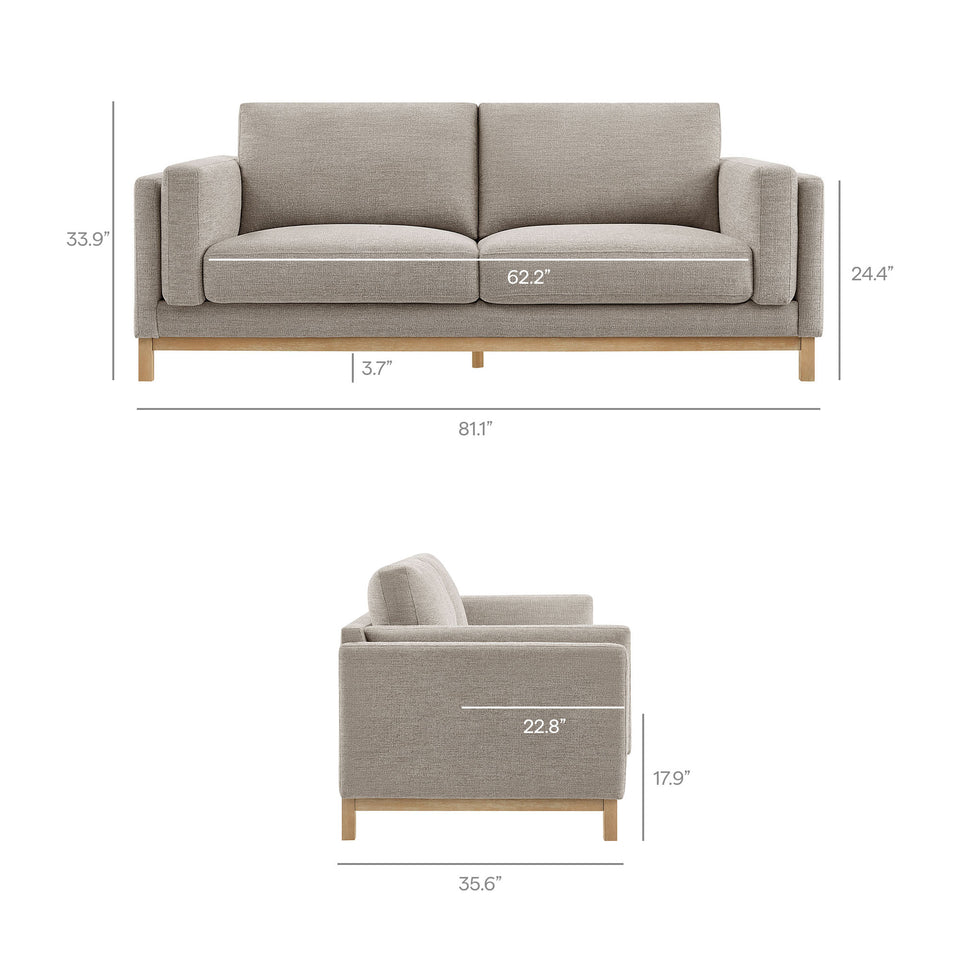 Roscoe 81 inch Fabric Sofa by Modway